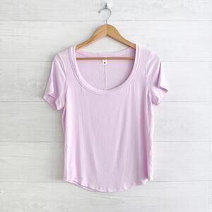 Lululemon - Pale pink scoop neck ribbed short sleeve t-shirt, sz 12